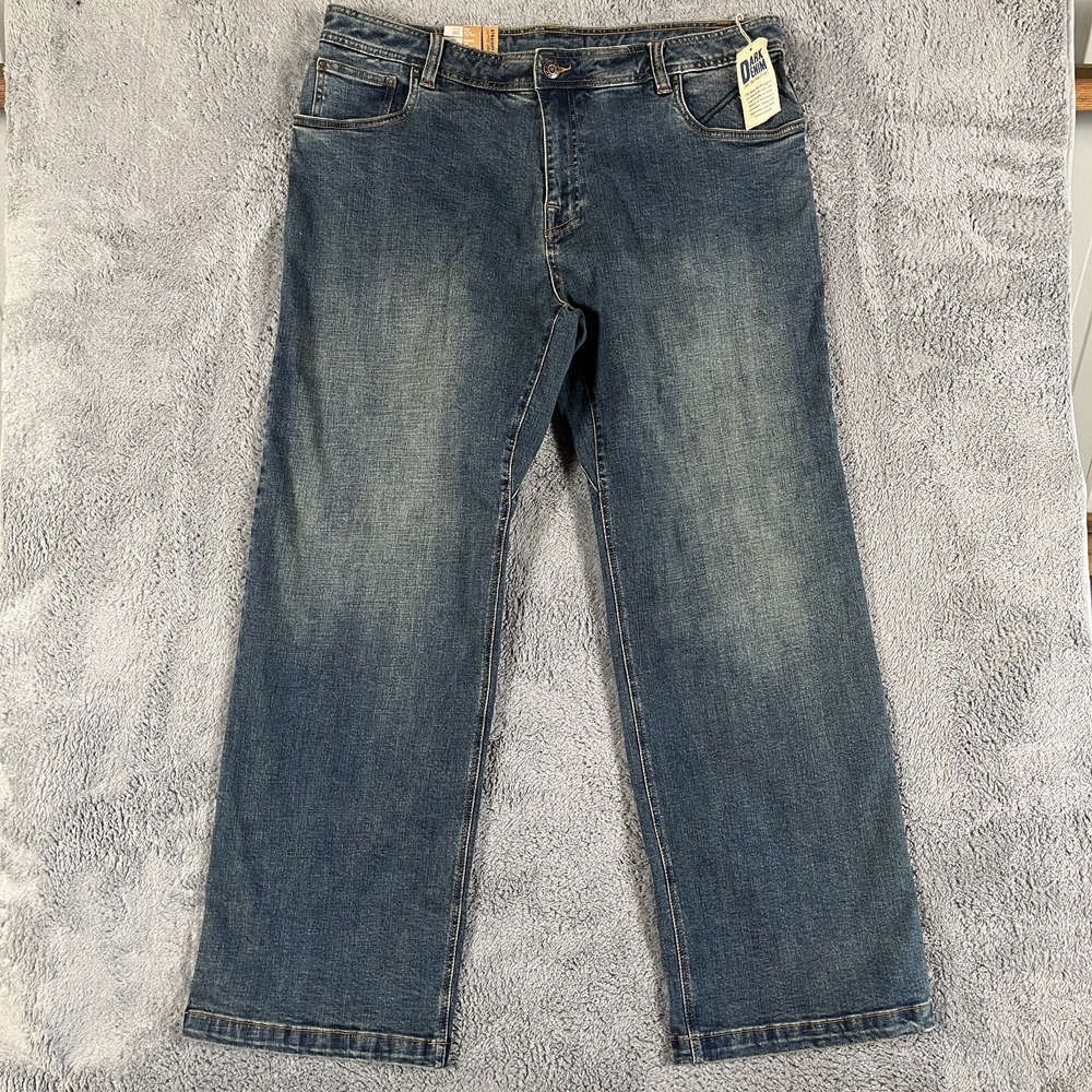 prAna Axiom Jeans Men's 40x32 Blue Denim Antique Stone Wash Straight Leg Stretch